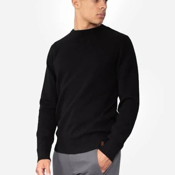 Obermeyer Men's Reggie Crewneck 100% Wool Sweater Size M Black - Picture 2 of 12